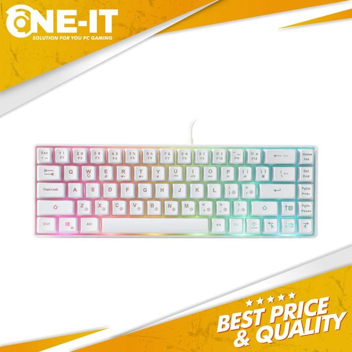 Rexus Battlefire K68M Mini Gaming Keyboard – 68 คีย์, RGB LED, Anti Ghosting White