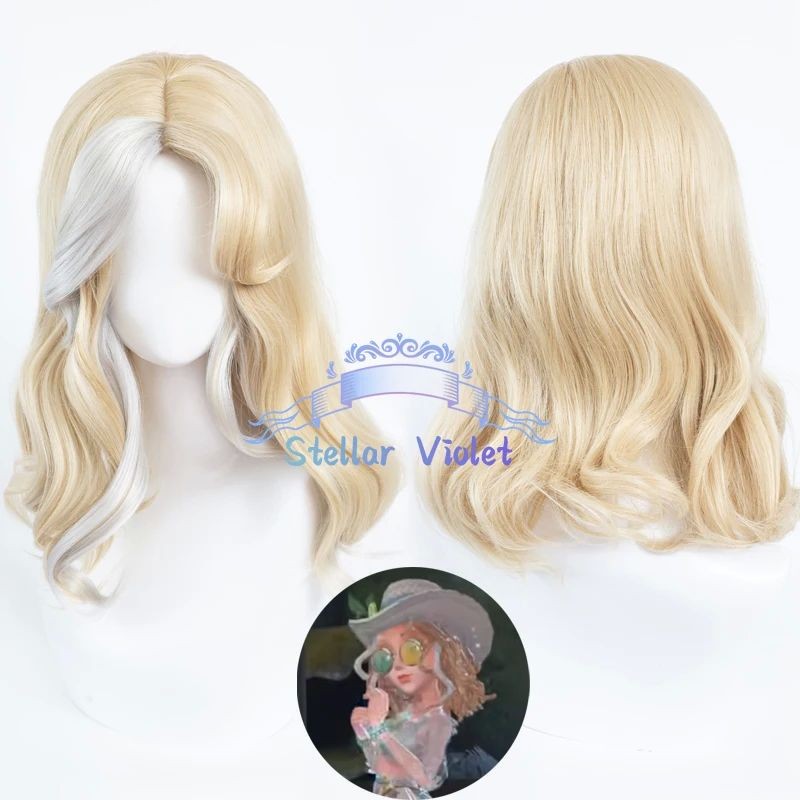 Barmaid Demi Bourbon วิกผมเกม Identity V คอสเพลย์วิกผมสังเคราะห์ผม Barmaid คอสเพลย์วิกผม 50 ซม.สีเทา