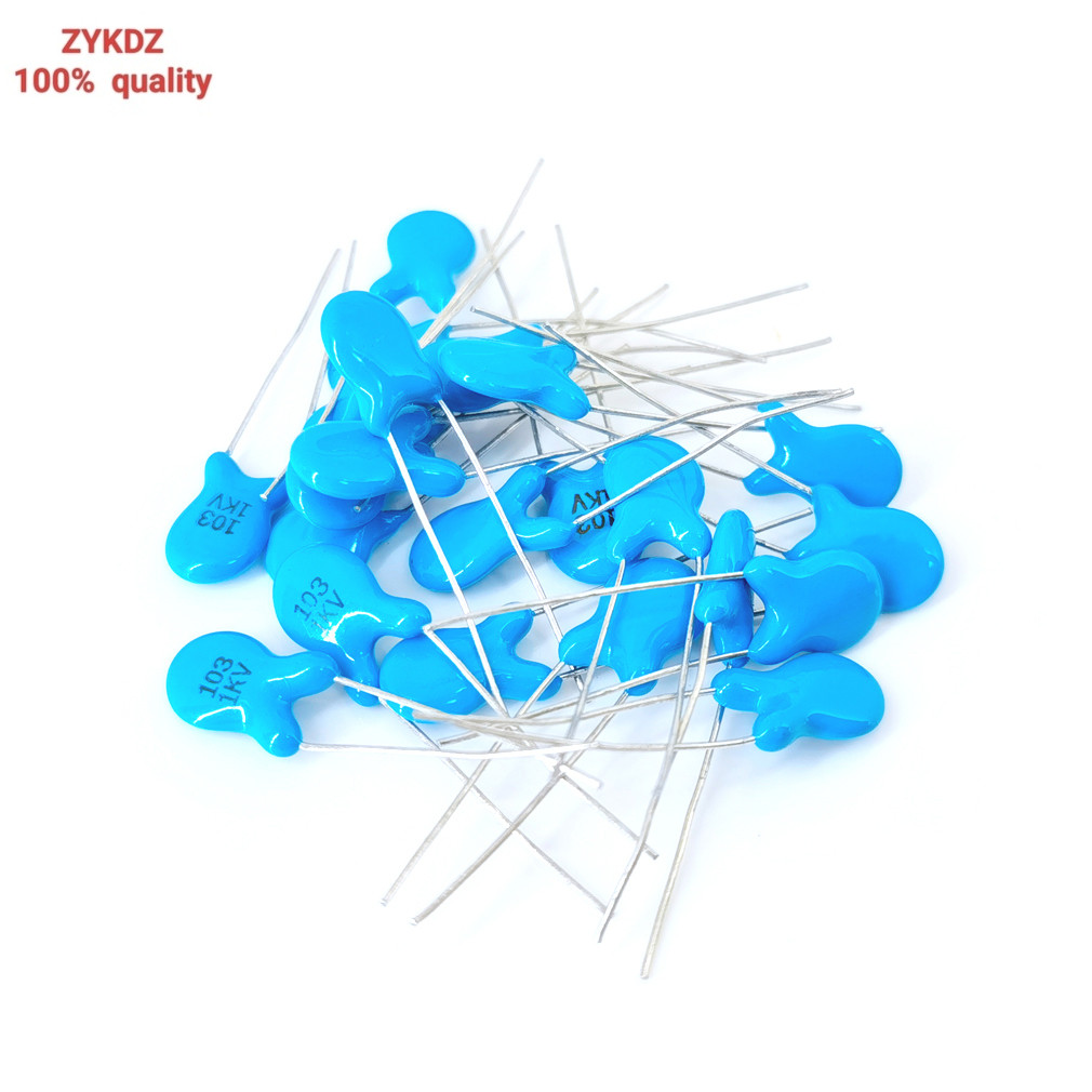 20pcs ตัวเก็บประจุเซรามิกแรงดันสูง 1KV 2KV 3KV 5PF 10PF 15PF 20PF 22PF 27PF 30 47PF 56 100PF 220PF 1