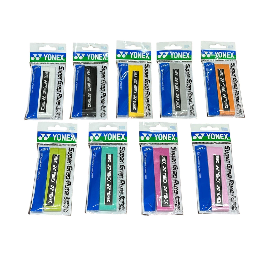 จัดส่งทันที พันด้ามไม้แบด ไม้เทนนิส Yonex Badminton Overgrip tape Super Grap Pure YY AC108 บรรจุ 1 ชิ้น