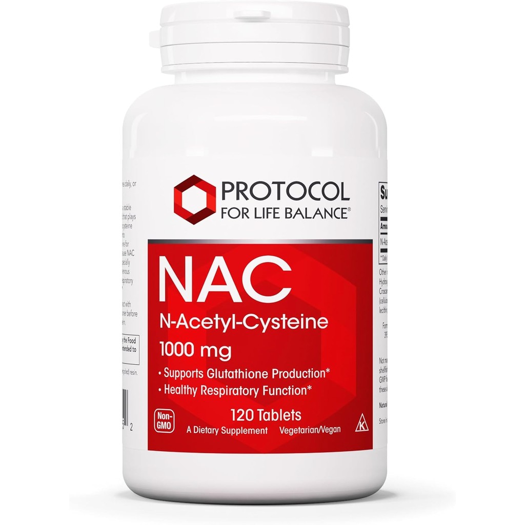 PROTOCOL FOR LIFE BALANCE NAC N-Acetyl Cysteine 1000mg - ฟังก์ชั่นการผลิตไธโอนและทางเดินหายใจ - 120 