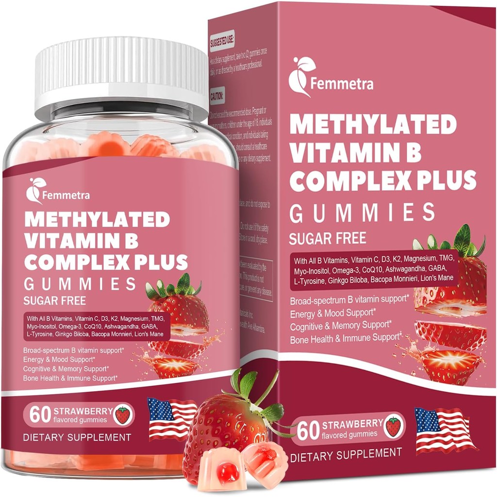 Ultra Methylated Vitamin B Complex Sugar Free Gummies - วิตามิน B ทั้งหมด + วิตามินซี D3 K2 Ashwagan
