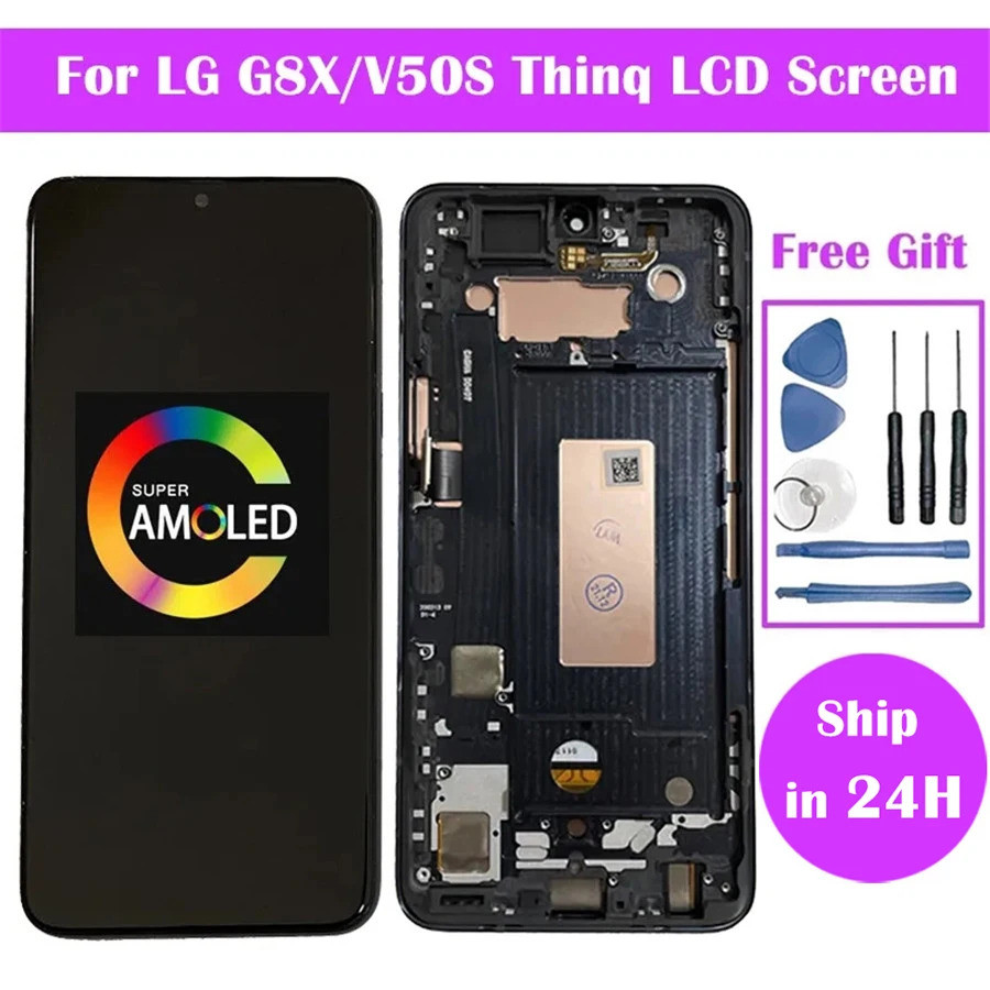 V50s สําหรับ Lg G8x G8s G8 จอแสดงผล LCD กรอบสําหรับ Lg G8 Lcd อะไหล่ทดแทน