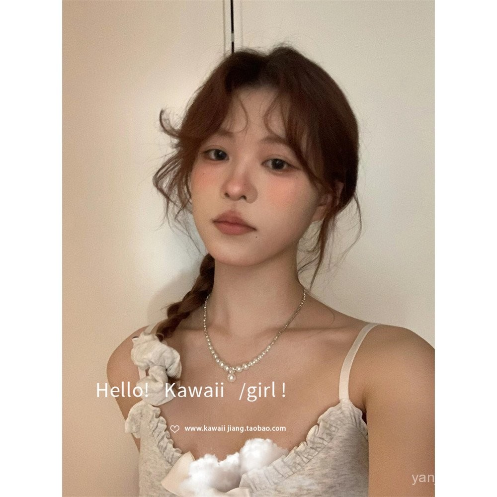 High-End Retro Pearl สร้อยคอเงินหัก Niche หรูหราออกแบบ Clavicle Chain หรูหราอ่อนโยนอารมณ์สร้อยคอ FST