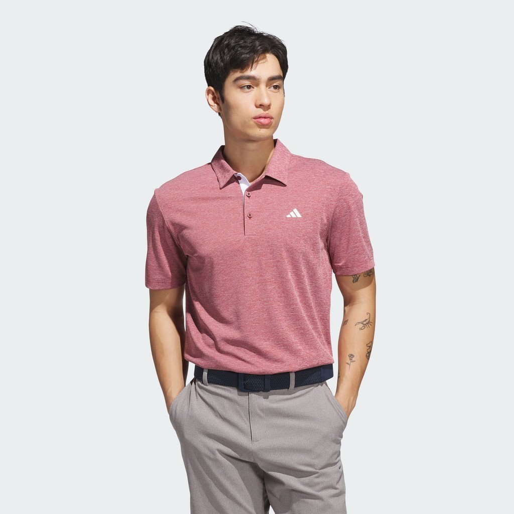 adidas Golf Core Heather Polo Shirt Men Burgundy KA5177