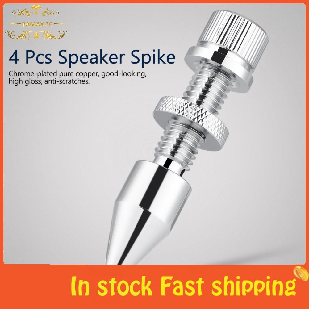 bamaxis Speaker Spike Set 4 Pack HiFi กันกระแทกพร้อมรองเท้ากรวยฐานแผ่น Isolator