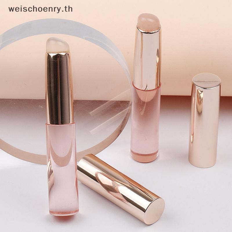 Wwwซิลิโคนลิปแปรงมุมคอนซีลเลอร์แปรงแต่งหน้าเครื่องมือแบบพกพาหัวกลมเหมือนปลายนิ้วถามลิปสติกนุ่มแปรงคอ