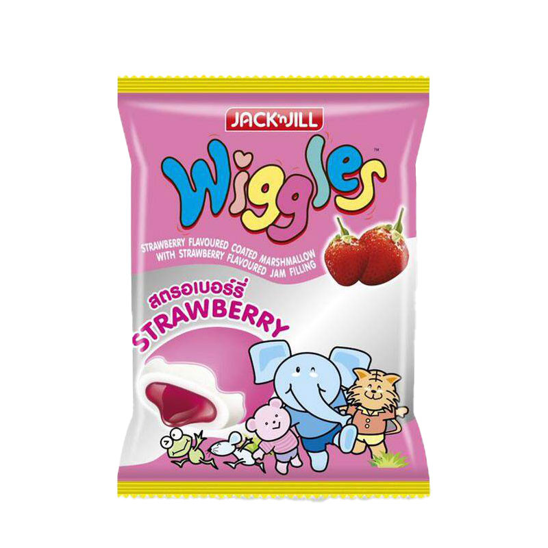 วิกเกิ้ลส์ แมลโล สตรอเบอรี่ 4.5 ก. x 24 (WIGGLES Mallow Strawberry 4.5 g x 24)