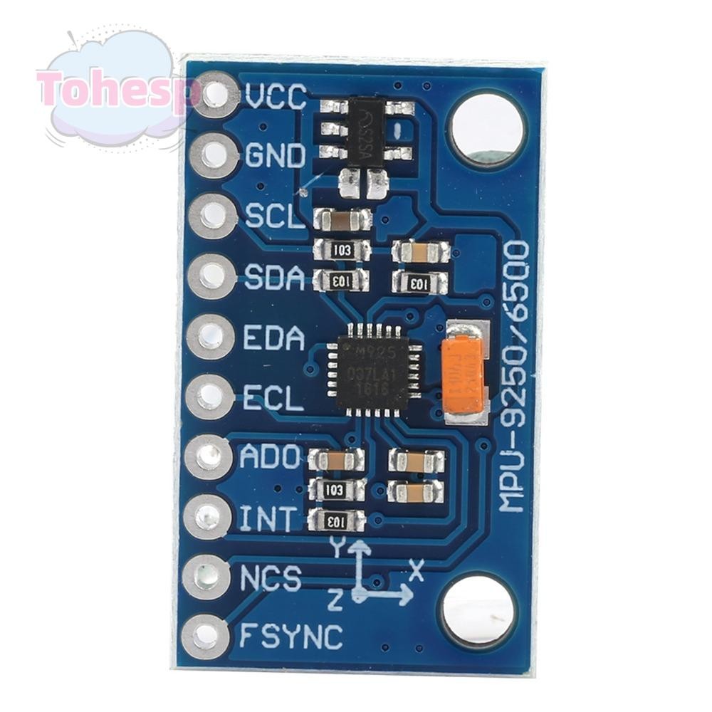 TOHESP Gyroscope โมดูล, 16 บิต 3-5V เซ็นเซอร์ 9 แกน, โมดูลเซ็นเซอร์ MPU-9250 GY-9250 เซ็นเซอร์แม่เหล