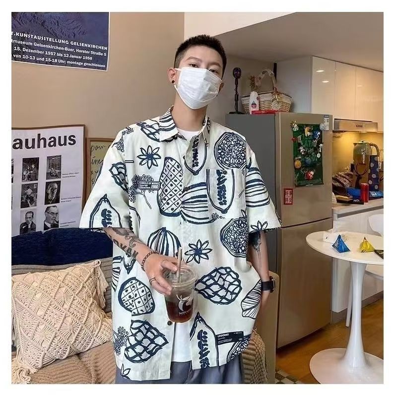 ฤดูร้อนแขนสั้นเสื้อกันแดดสไตล์ประเทศเสื้อเชิ้ตพิมพ์ลายดอกเดซี่แขนกุดแบบใหม่มีสไตล์และหุ่น-พองๆลดอายุชีฟองด้านบน