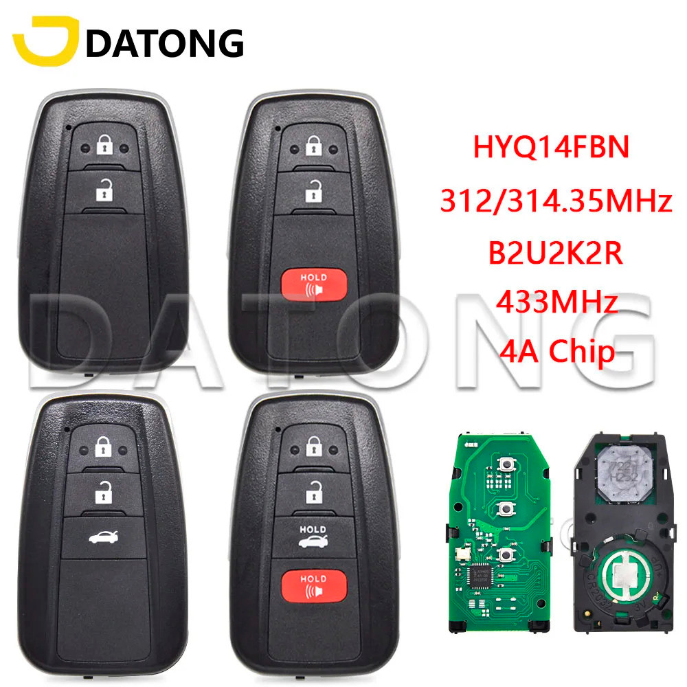 Datong Wolrd รถรีโมทคอนโทรลสําหรับ Toyota Corolla HYQ14FBN 4A ชิป 312/314MHz สําหรับบราซิล 8990H-020