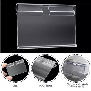 ป้ายราคาพลาสติก PVC 6x4 5x4cm 8x4cm 20/100 ป้ายราคา ป้ายติดราคา ฮุกเหล็ก ชั้นวาง ป้ายพลาสติก อุปกรณ์ร้านค้า ขายของ
