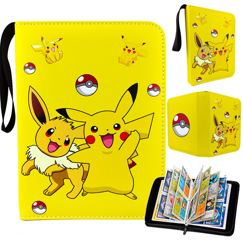 Pokémon Card Book Collection Book หนังพร้อมกระเป๋าเก็บการ์ดซิปความจุขนาดใหญ่ 4 Palace 9 Palace Card 