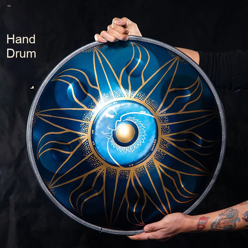 ประสิทธิภาพสูง Professional-Grade Exclusive Blue Handpan Drum 9 & 10 Notes Cross-Border Hand Drum