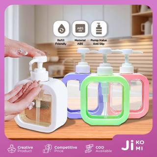 Botol Sabun Cair Pump 500 ML Transparan Dispenser Sabun Shampo Minimalis Aesthetic - JI