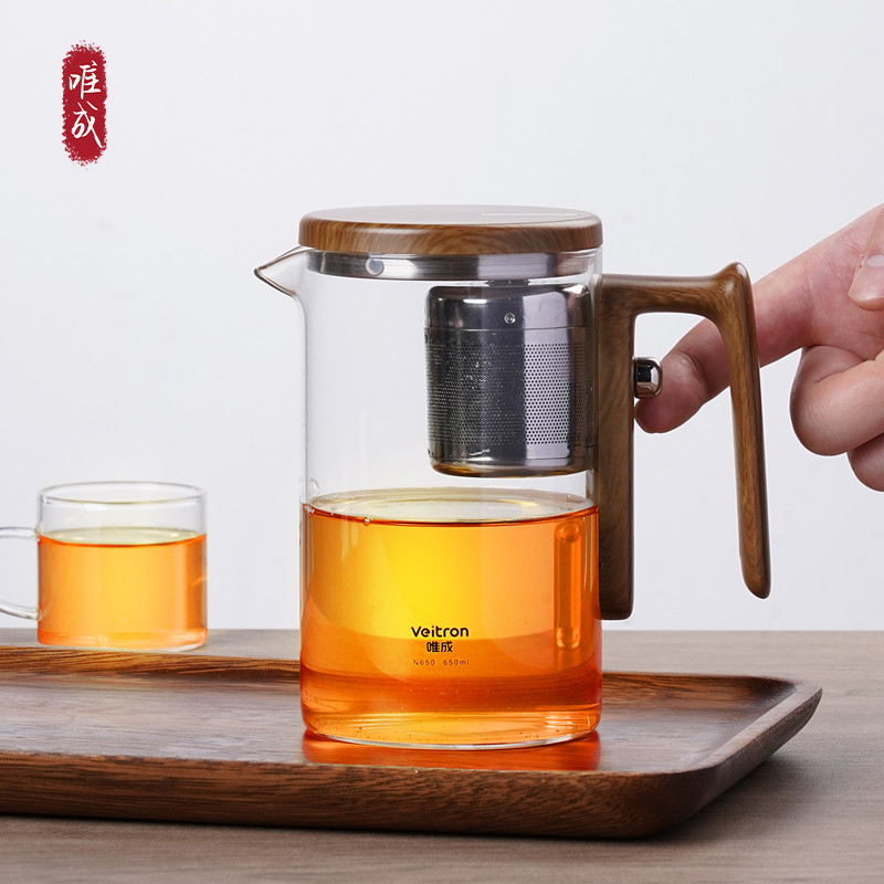Weicheng Magnetic Elegant Cup กาน้ําชาสํานักงานขนาดใหญ่ความจุหนาแก้ว Borosilicate สูงอุณหภูมิทนกาน้ํ