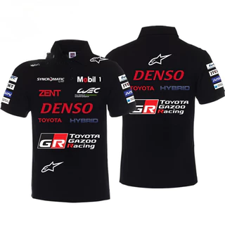 เสื้อโปโล Toyota GR Gazoo Racing ลายโลโก้สปอนเซอร์หน้าหลังแขน ผ้าฝ้ายนุ่ม เสื้อแฟนการแข่งรถ WEC