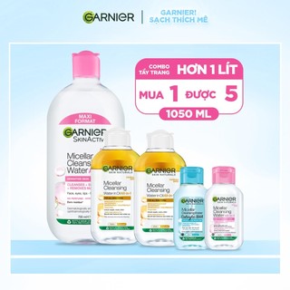 Bộ 1 LÍT Nước Tẩy Trang làm sạch sâu dịu nhẹ cho mọi loại da- Garnier Micellar Cleansing Water