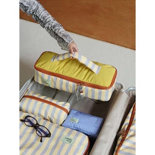 FunSeen FunSeen Striped Curling Iron Storage Bag Quilted Hair Dryer Anti-Collision Bag Cosmetic Travel Storage Bag