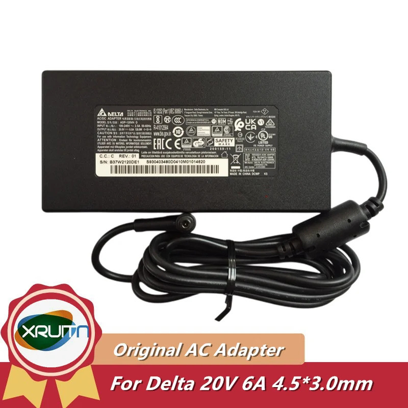 ของแท้ Delta ADP-120VH D 20V 6A 120W อะแดปเตอร์ AC แล็ปท็อปชาร์จสําหรับ MSI MS-16R5 CF63 GF63 บาง 11