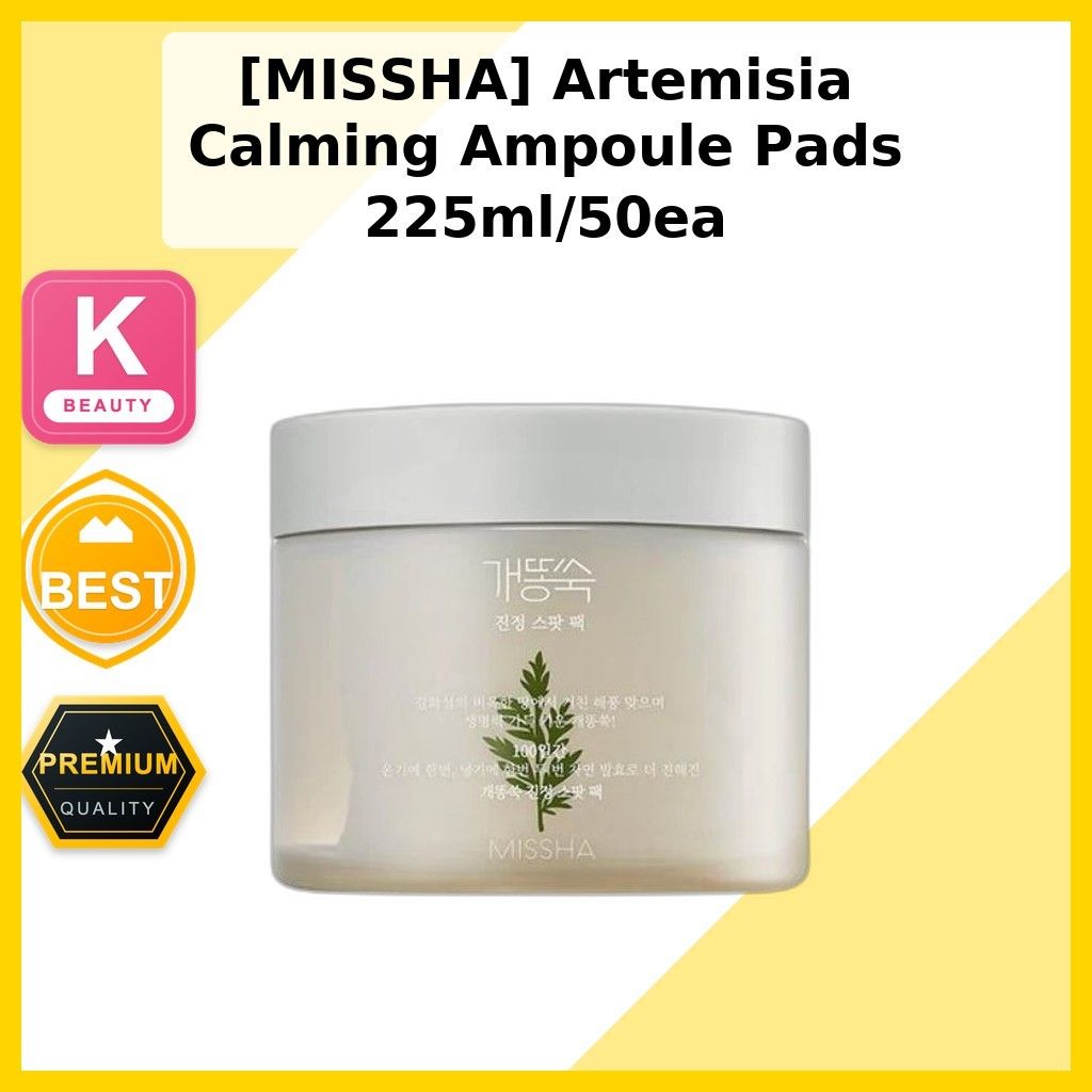 [MISSHA] Artemisia Calming Ampoule Pads 225ml/50ea / แผ่นโทนเนอร์เกาหลี / Ampoule Infused / ของแท้ 1