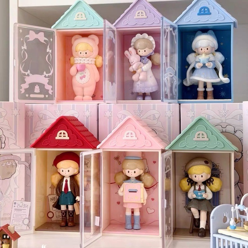 ของแท้ Popcorn Sister Molinta molinta Theater Series Mystery กล่องรูปสํานักงานตุ๊กตาตกแต่งของขวัญ