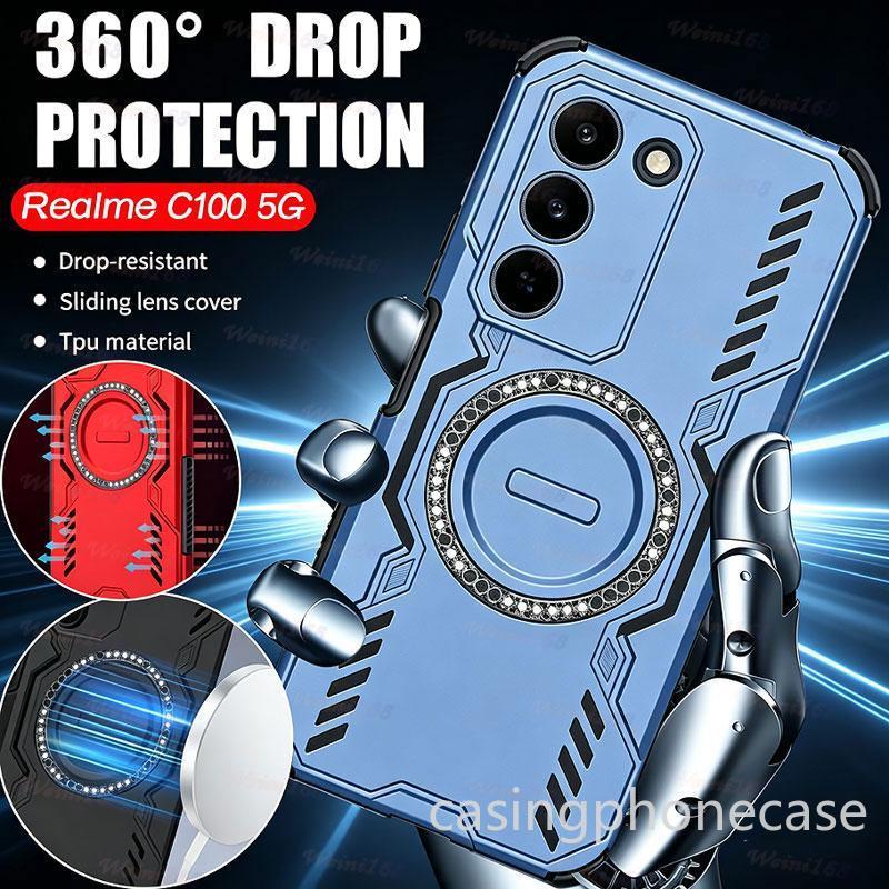 เคสโทรศัพท์สําหรับRealme C C C100 5G 2026 เชลล์กระจายความร้อนเกราะแม่เหล็กดูดกันกระแทกและเคสป้องกันการตก
