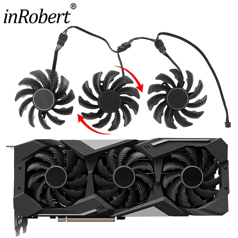 *78 มม.PLD08010S12HH การ์ด Cooler พัดลมสําหรับ Gigabyte GTX 2060 2070 2080 2080Ti RX 5500 5600 5700 