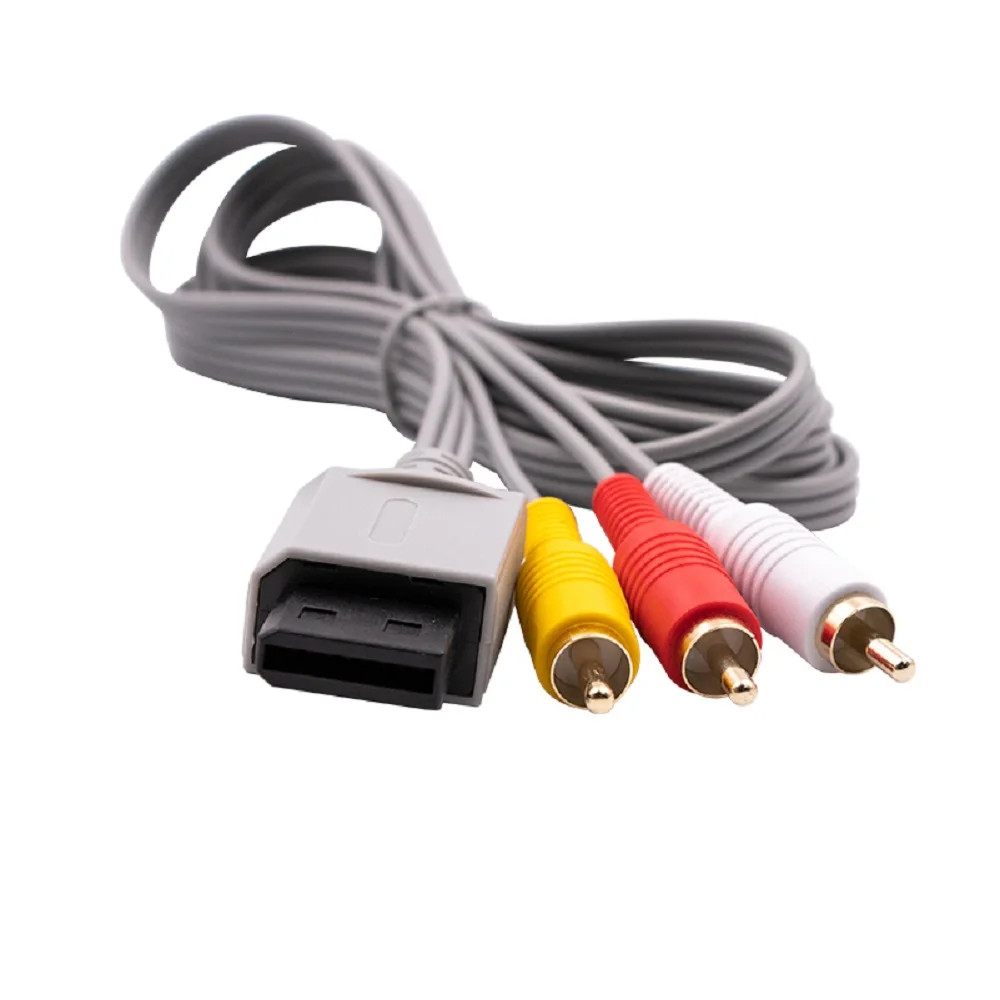 1.8m 3 สาย RCA สําหรับ Nintendo Wii controller คอนโซลเสียงวิดีโอสาย AV คอมโพสิต 480p Gold-plated 3RC