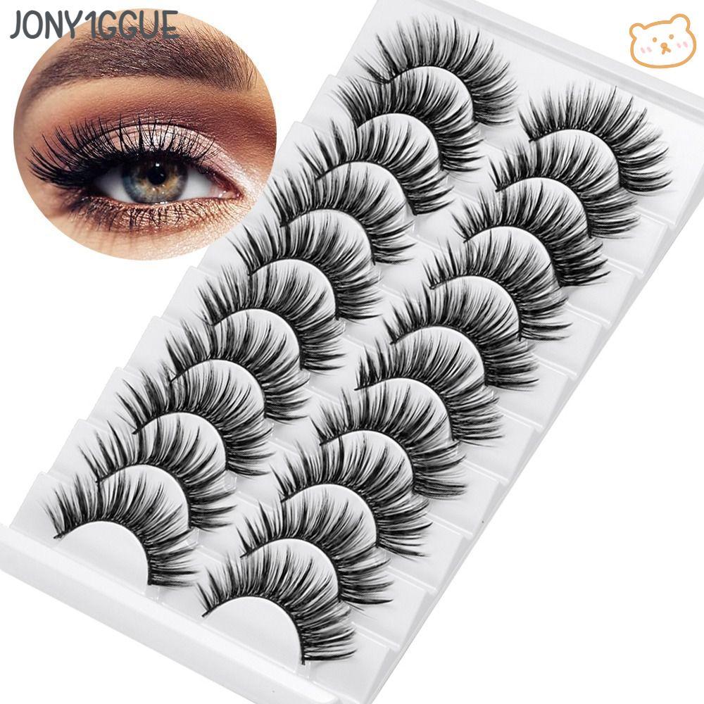 JONY1GGUE ขนตาปลอม, Dramatic Natrual Long Faux Mink Lash, แฟชั่นผู้หญิง Cruelty-free Full Strip Handmade Eye เครื่องมือแต่งหน้าขนตา