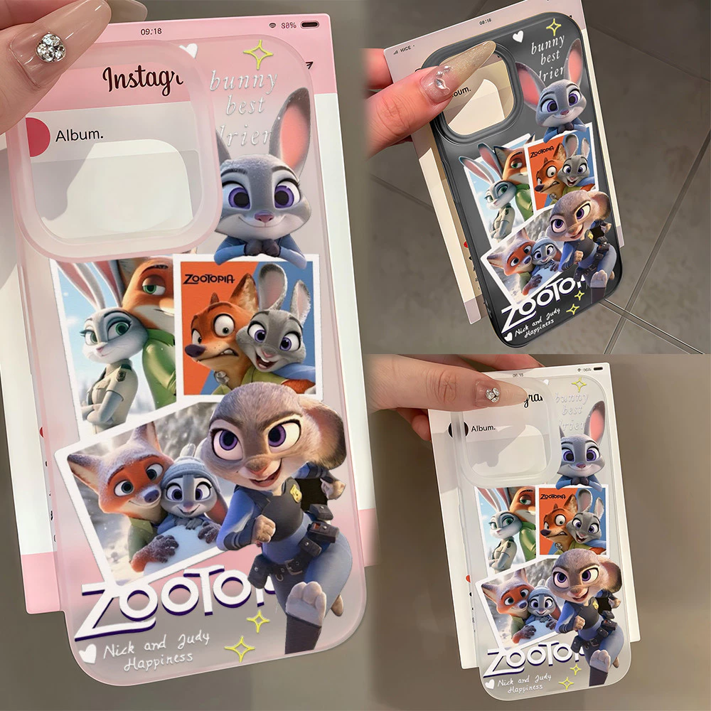เคสโทรศัพท์สุนัขจิ้งจอกคู่การ์ตูนน่ารักสำหรับ iPhone 11, 17, 16, 13, 14, 12, 15 Pro Max 7Plus 14, 16, 15 Plus