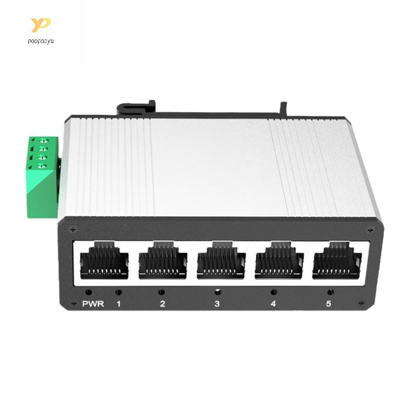 PPY Mini 5 พอร์ต Fast Ethernet Switcher สําหรับอุตสาหกรรมกว้างปฏิบัติการอุณหภูมิโลหะกรณี DIN35 Mount