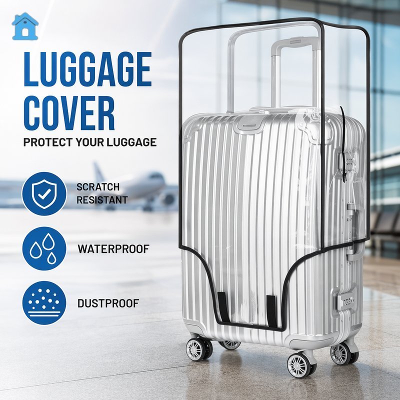 โปร่งใสกระเป๋าเดินทาง PVC กระเป๋าเดินทาง Protector กระเป๋าเดินทาง Sarung Beg Koper 20 30 นิ้วใส