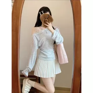 Velca พร้อมส่ง เปิดไหล่ เสื้อยืดผู้หญิงแขนยาว สาวฮอต สวยเซ็กซี่ ใส่ผอมทันใจ แฟชั่น น่ารักๆ ไปคาเฟ่
