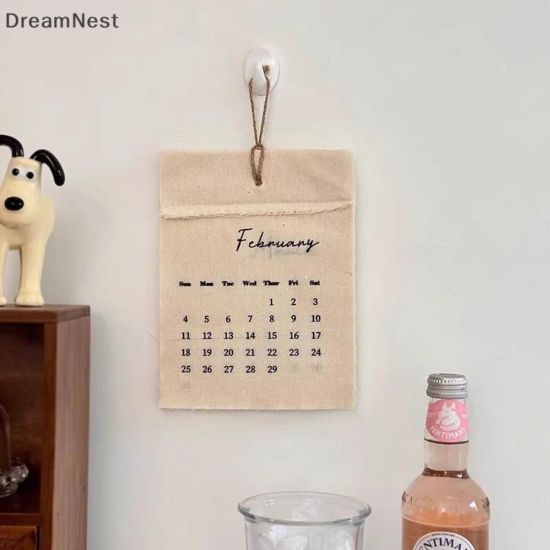 [DreamNest] 2026 Canvas Hook-Style Fabric Calendar Wall Calendar Retro Style -Worthy Wall Calendar D