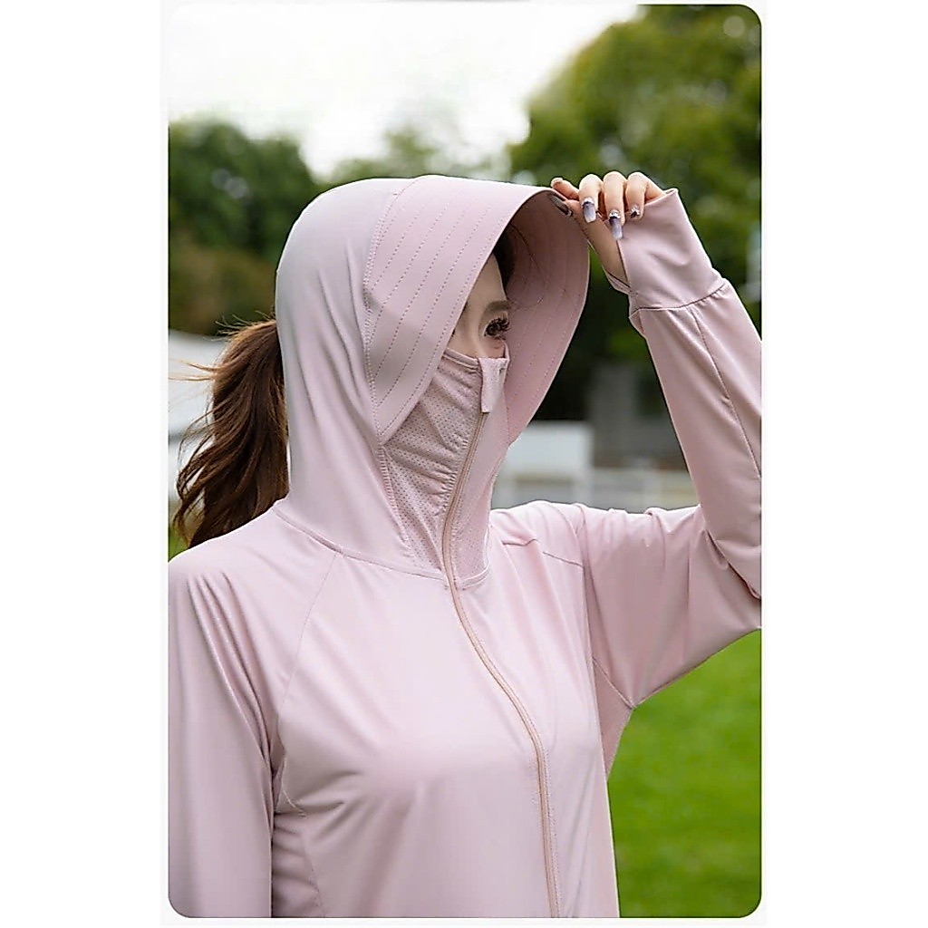 เสื้อกันแดดผู้หญิง 1 ชั้น เสื้อกันแดด COLD thun ทรงตรงผ้ายืดหยุ่นเท่ๆ ปีกหมวกกว้าง - Alley Store HN
