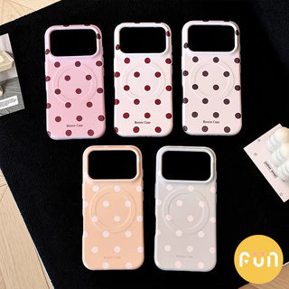 เกาหลี Simple Contrast สี Polka Dots รูปแบบ Big Hole โทรศัพท์มือถือสําหรับ iPhone 17 16 15 14 Pro Max iPhone 13 Thicken Anti-Scratch IMD ปกหลัง Shell