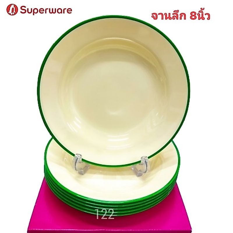 จานลึกขนาด 8 นิ้วจำนวน 6 ชิ้นลายวันวานของซุปเปอร์แวร์ตรานกเพนกวิน