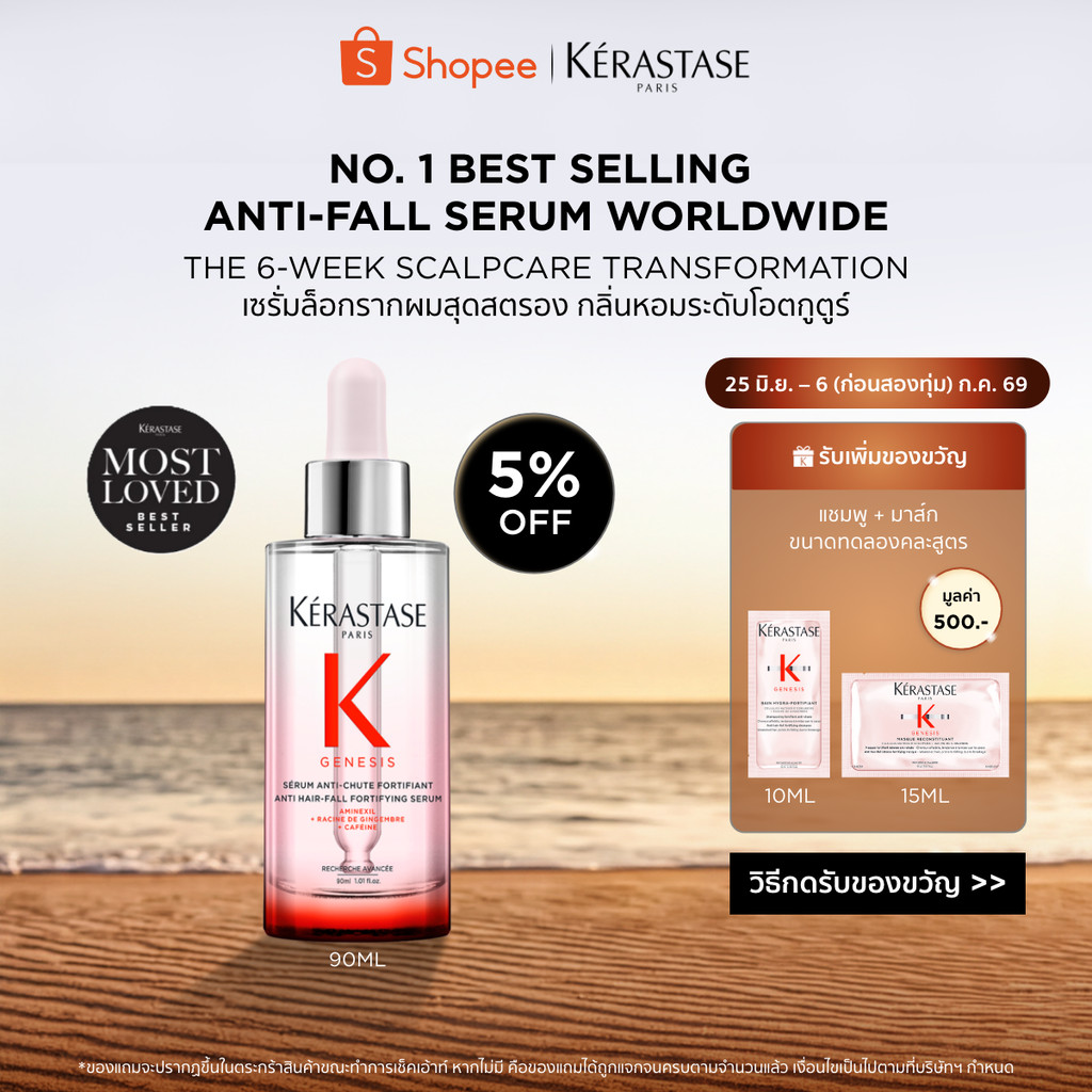 KERASTASE GENESIS เซรั่มบำรุงหนังศีรษะ กลิ่นหอมสดชื่นสำหรับผมขาดหลุดร่วงระยะเริ่มต้น 90มล (เคเรสตาส,เจเนซิส,ผมร่วง)