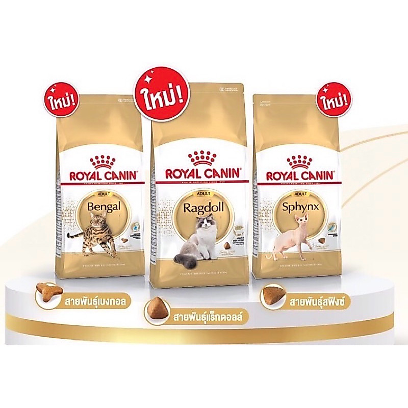 [ออกใหม่] ROYAL CANIN อาหารเม็ดแมว เฉพาะพันธุ์ เบงกอล สฟิงค์ แรคดอล ขนาด 2kg