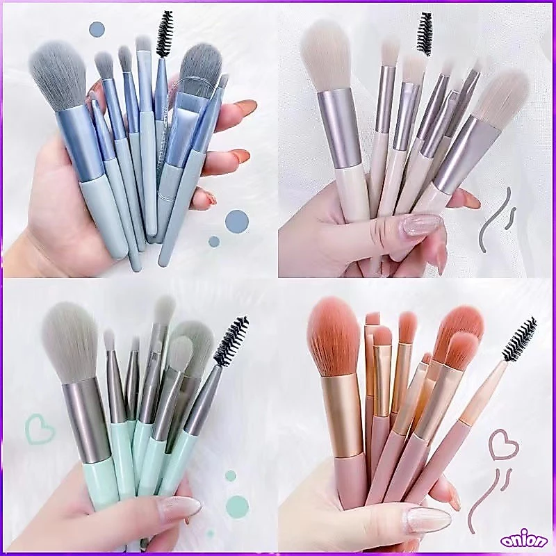 ชุดแปรงแต่งหน้ามืออาชีพ 8 ชิ้น อายแชโดว์-รองพื้น-บลัชออน