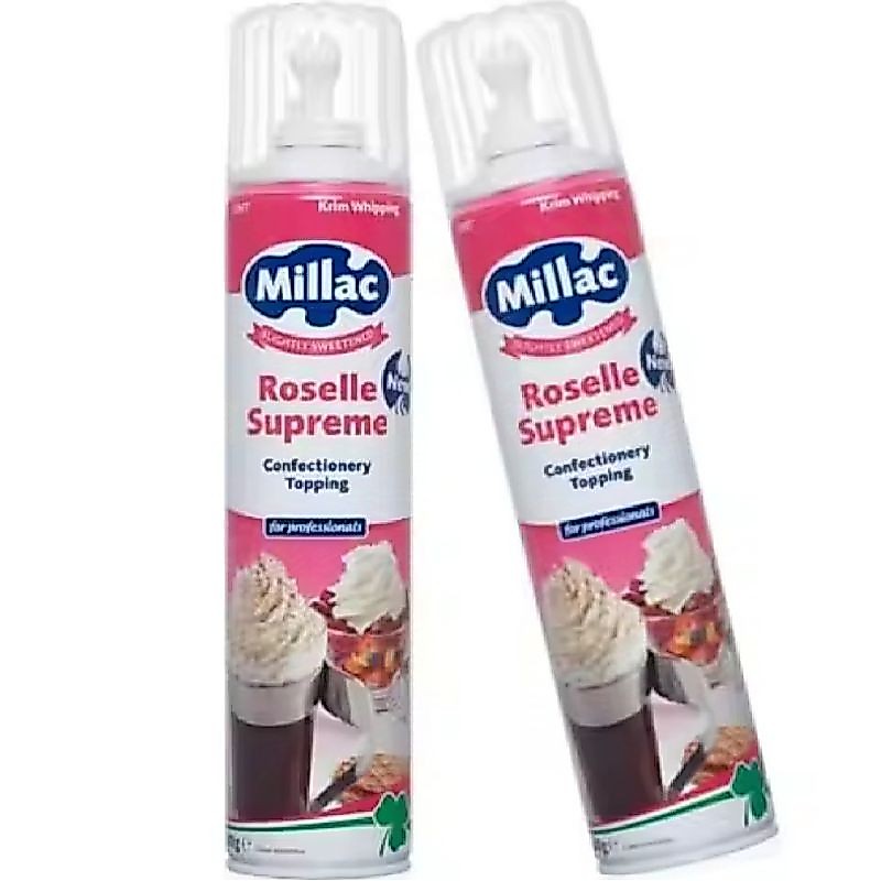 Millac มิลแลค โรเซล สุพรีม แอโรซอล วิปครีมสำเร็จรูป 500 กรัม - millac roselle supreme confectionery topping 500g