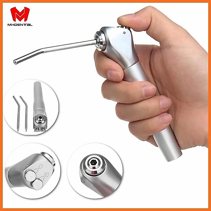 อุปกรณ์ทันตกรรมเครื่องมืออลูมิเนียม Air Water Spray Triple 3 Way Syringe Handpiece + 2 หัวฉีดเคล็ดลับหลอด Push ปุ่มควบคุมสําหรับหน่วยเก้าอี้