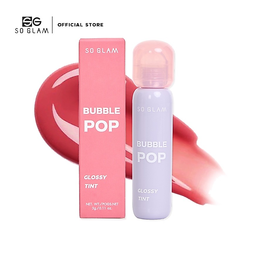 SO GLAM BUBBLE POP GLOSSY TINT 004 ZERO O'CLOCK โซ แกลม บับเบิ้ล ป๊อป กลอสซี่ ทินท์ 004