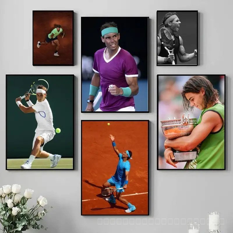นักกีฬา R-Rafael N-Nadal โปสเตอร์ Self-กาวศิลปะกระดาษกันน้ําสติกเกอร์กาแฟ House Bar Room Wall Decor