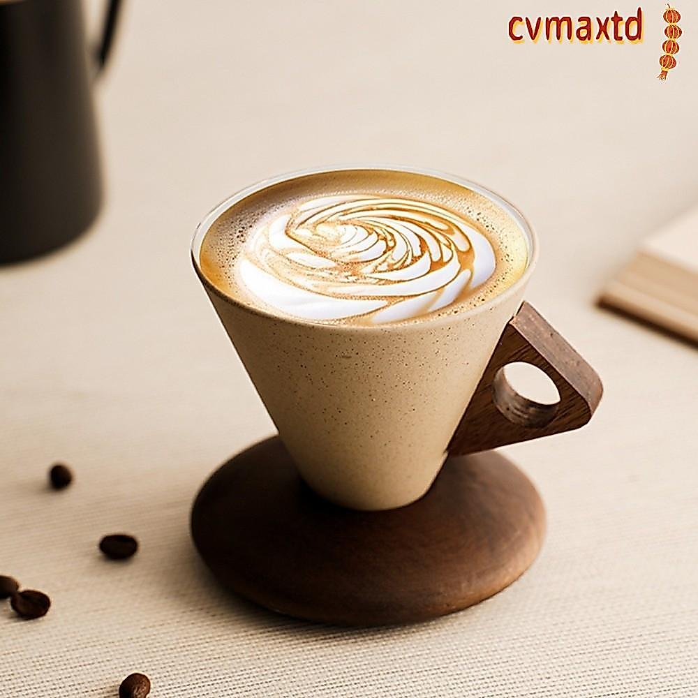 ไอซีวีแม็กซ์ อเมริกาโน่ถ้วยลาเต้,พร้อมฐานโต๊ะกาแฟเครื่องประดับตกแต่งแก้วกาแฟเซรามิก,ถ้วยกาแฟช่องทางวินเทจ