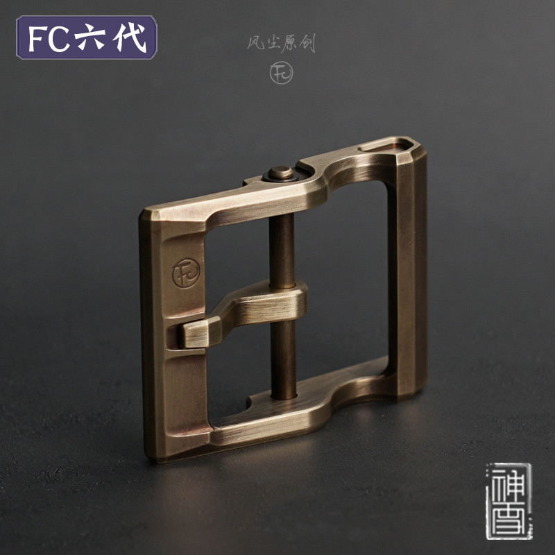FC Dust Sixth Generation Belt Buckle 6th Generation Pure Brass Belt Buckle Belt Head Stud ที่ถอดออกไ