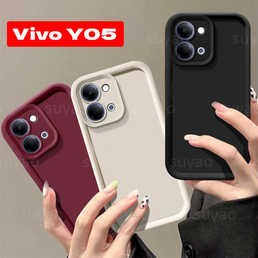 THAA เหมาะสําหรับ vivo Y21 5G Y05 Y11 D 4G 20 26 ซิลิโคนเหลวเคสโทรศัพท์หรูหราสีทึบกรณี vivo Y05 vivo