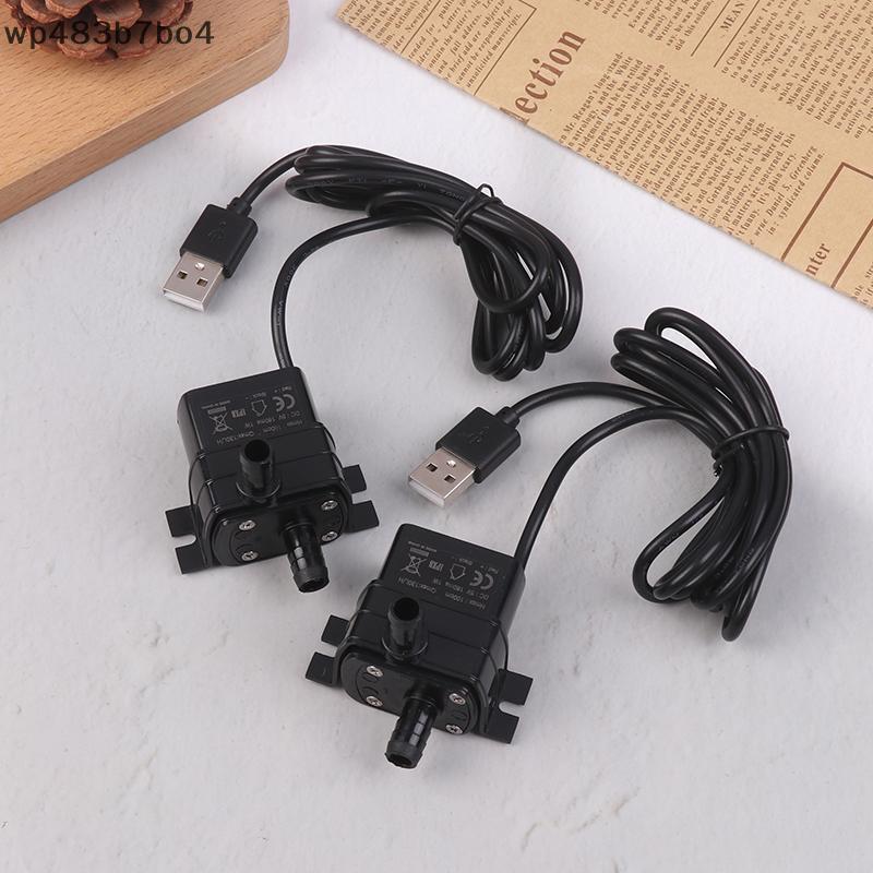 WPB ปั๊มน้ำ USB DC แบบไม่มีแปรง, เงียบเป็นพิเศษ5V 1W 130L/H ลิฟท์100ซม. ใต้น้ำน้ำพุตู้ปลาหมุนเวียนปั