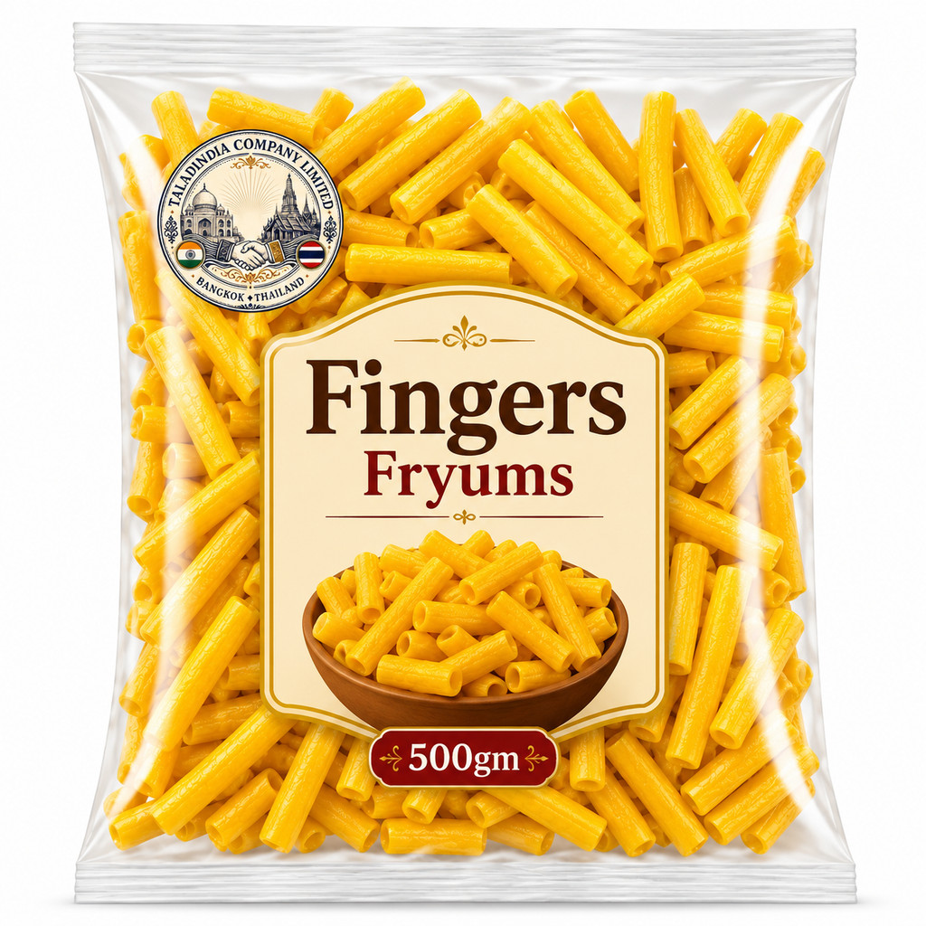 Golden Fingers Fryums 500g | ฟรายยัมแท่งทอดกรอบ พร้อมทอด ขนมอินเดียกรุบกรอบ | Ready to Fry Indian Snack
